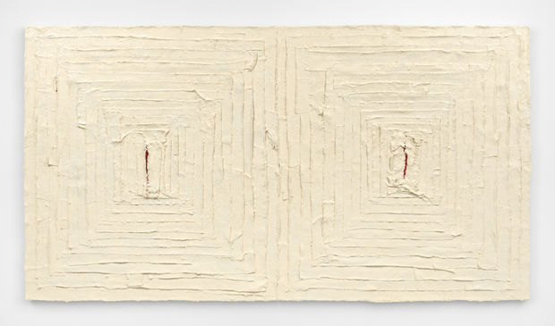 Double Bandaged Quilt #1 (Horizontal) (2019) continues Hammond’s exploration of “material engagement.” Building on her previous series of Bandaged Grids...