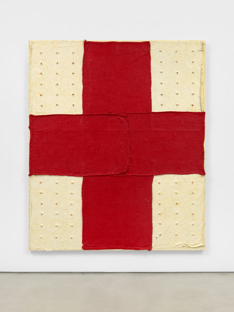 Contending that the “body is always near,” Hammond’s use of materials in Red Cross elicit notions of the canvas as...