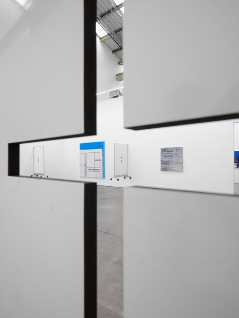 Among these paintings, Denny intersperses another grid system, a space of design, and gesture. Whiteboards from the offices of Twitter's...