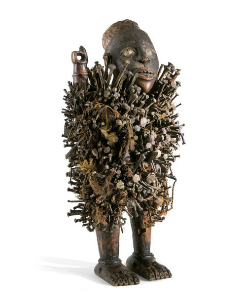 KONGO PEOPLES, POWER FIGURE (NKISI N'KONDI), 20TH CENTURY, (COURTESY THE MENIL COLLECTION, HOUSTON)