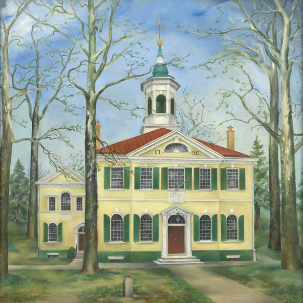 Ida O'Keeffe 1889-1961 The County Seat, 1941 Signed at lower left: Eda Ten Eyck O'Keeffe; titled on verso: The County...