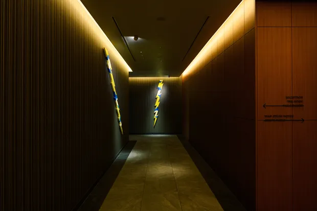 Thunder Painting, Acrylic on panel, stainless steel | series of five works | 2025