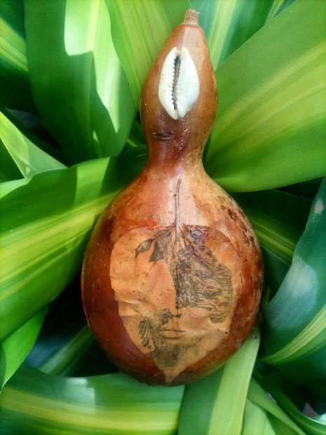 Sem t&iacute;tulo da s&eacute;rie 'Territ&oacute;rios imaginados', 2024 caba&ccedil;a e fototipia sobre objeto gourd and phototype on object 27 x 40...