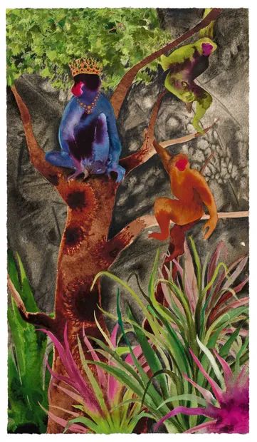 Shiva Ahmadi Kindled Crown, 2026 Inkjet print, watercolor, pastel on paper 33.75 x 20.25 inches, framed Edition Variée 1 of...