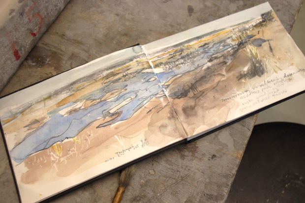 'This lithograph is based upon a place I love to walk with friends and family, at the coastal edge of...