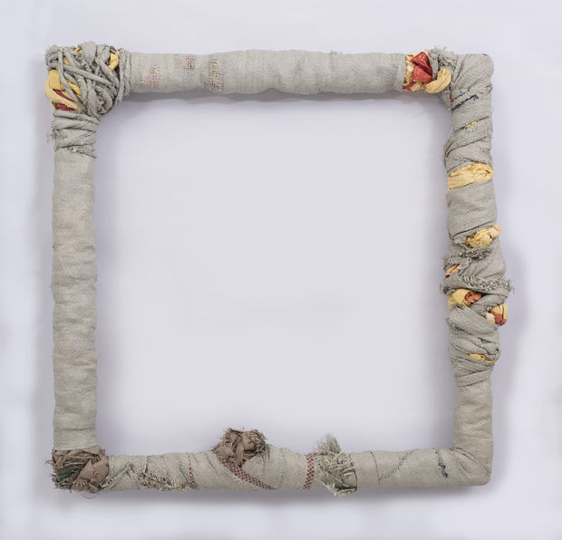 AADITI JOSHI Untitled Polypropylene bag, wood 30.5x 32 x 4 inches | 32 x 33 x 4 Inches 31 x...