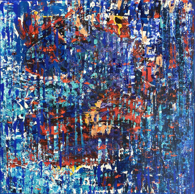 'Untitled Blue' 2021 is a piece featuring a new palette of colours, that Ana has been working with in a...