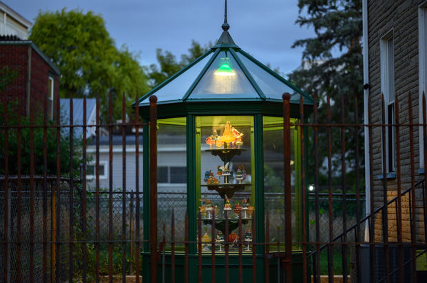 NPR, Outside: vinyl siding. Inside: a bear