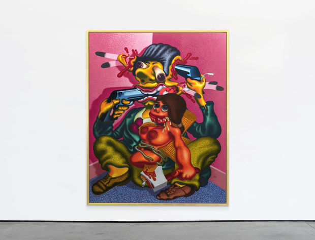 Girl Trouble II, 1987 Oil and acrylic on canvas 90 x 72 in. / 228,6 x 182,9 cm Peter Saul’s...