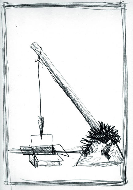 Cave painting, 2008 Oil on canvas 190,5 x 215,9 cm Blending the grotesque and the comical 'Cave Painting' by George...