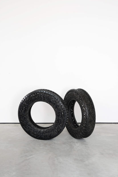 &lsquo;Pneu&rsquo; is a series of hand-carved car tires with intricate patterns and floral motifs. Carefully sculpting the rubber of each...