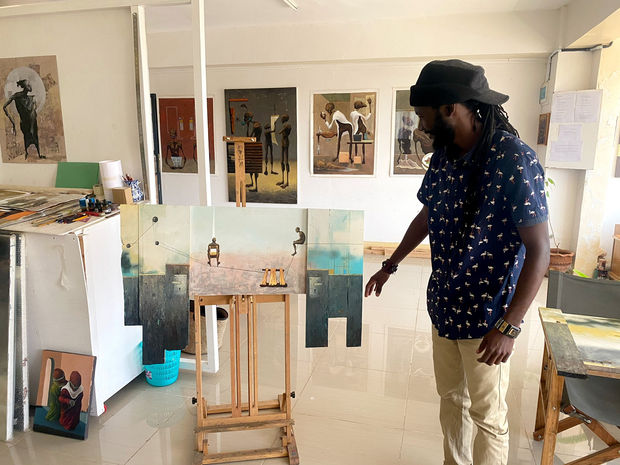 Working predominantly in painting and drawing, Boniface Maina explores the inconsistencies and conflicts of human interaction within physical space.The distorted,...