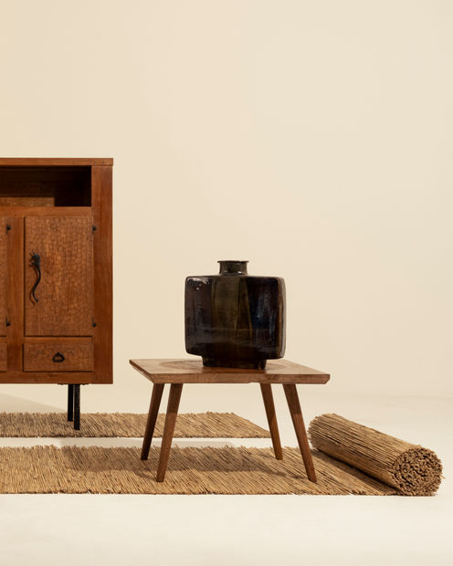 Pierre Culot - Vase, c. 1980 Small square table, c. 1965 “Licornes” cabinet, c. 1960