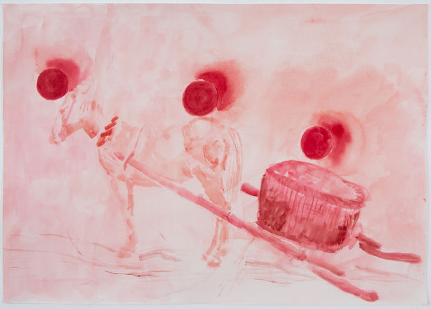 Uwe Wittwer Die Mission (The Mission), 2022 Watercolour on paper 36 x 51 cm (14 ⅛ x 20 ⅛ in.)...