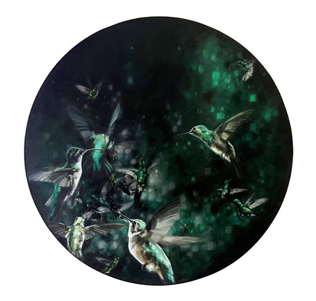 Q: Your most notable works are of birds, particularly birds caught in the midst of flight. I read that to...