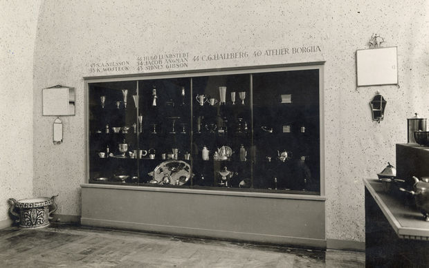 The Swedish display at the Exposition Internationale des Arts Décoratifs et Industriels Modernes (The International Exhibition of Modern Decorative and Industrial Arts) in Paris, 1925.