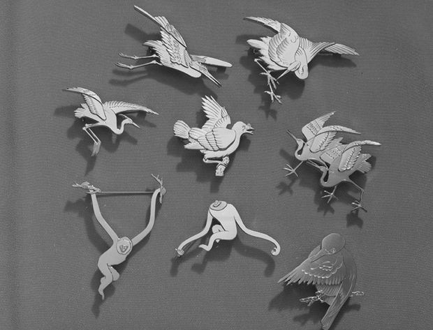Animal brooches, designed in the 1950s.