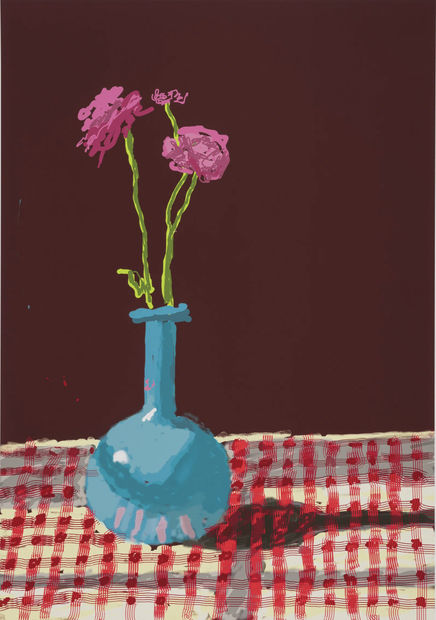 28th February 2021, Roses in a Blue Vase, 2021, David Hockney