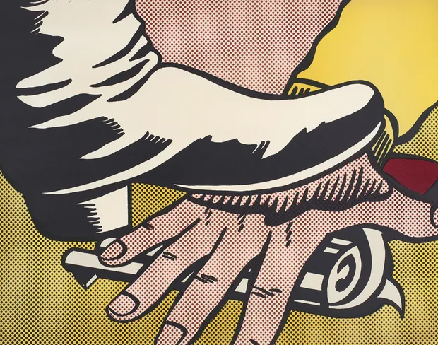 Foot and Hand, 1964, is a print by Roy Lichtenstein depicting a foot standing on a hand
