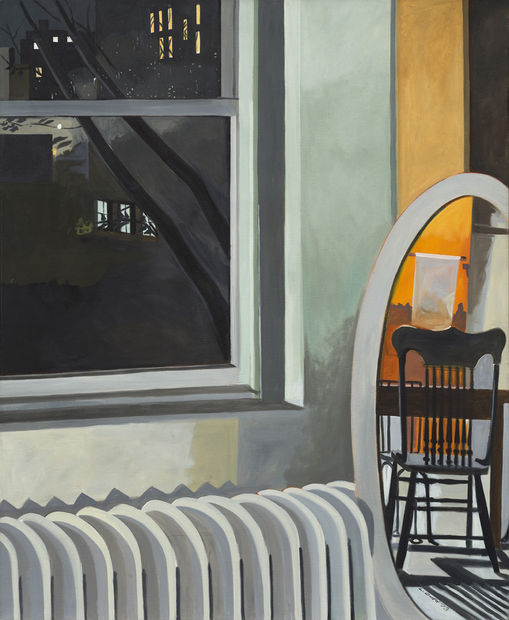 In Night Sky Loft (1973) von Lois Dodd ermöglicht eine Anordnung von Objekten einen komplexen Blick auf den Innen- und...