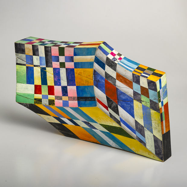 Clark Derbes' dimensional sculptures are made of large hardwood trunks salvaged by arborists from the area surrounding his studio. He...