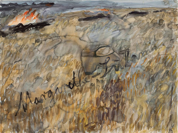 Kiefer&rsquo;s watercolors also frequently merge historical moments and iconic works of literature. Margarethe-Sulamit (Margarete-Sulamith) (1981) references two figures in Paul...