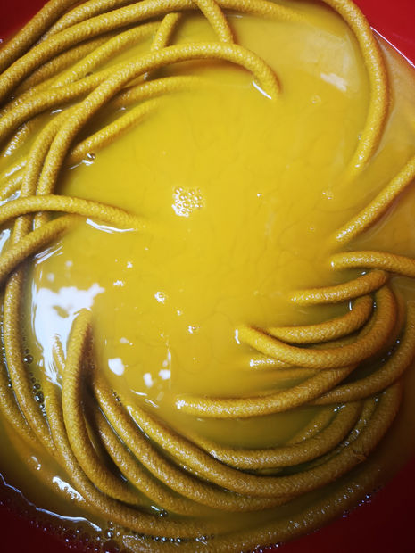 In counterpoint to the stools and the small tables, the mirrors designed by Estelle Yomeda lean toward rhizomatic profusion. Beaded...