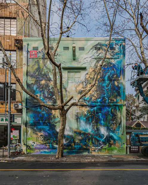 A unique fusion of Chinese painting and graffiti art