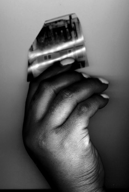 I printed my photographs as transparencies, cut them into various shapes, and reassembled each image on a scanner. The resulting...