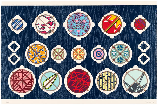 Love's Great Mystery, woodblock print by Jacob Hashimoto