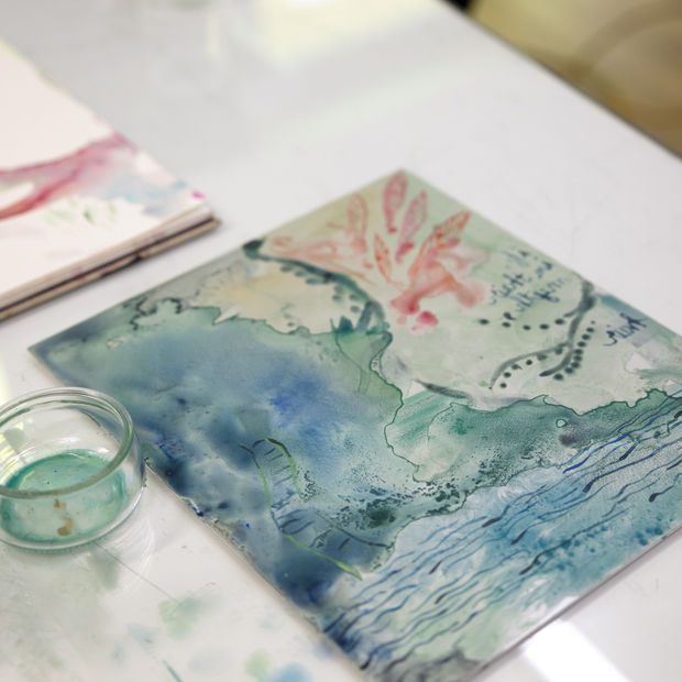 Chitra Ganesh Durham Press Wolf Watcher's Dream Monoprint Monotype