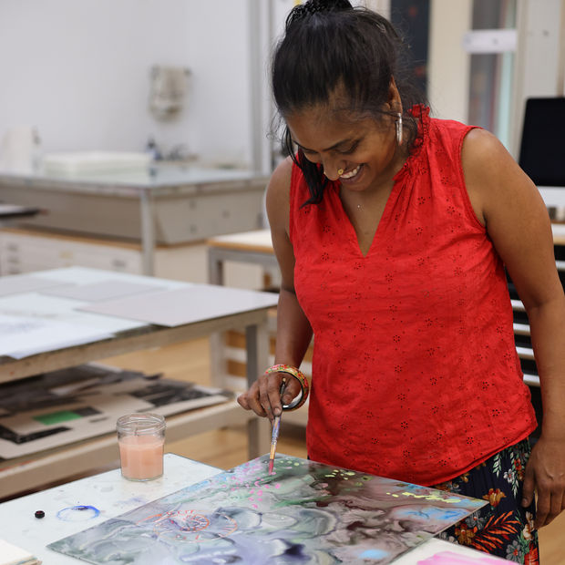 Chitra Ganesh Durham Press Wolf Watcher's Dream Monoprint Monotype