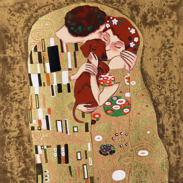 Mychael Barratt, The Kiss - Gustav Klimt’s Dog, 2025