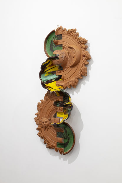 Javier Carro Temboury Intercontainers (Inciso en el curso natural de las cosas), 2025 Used ceramic, industrial cut 100 x 50...