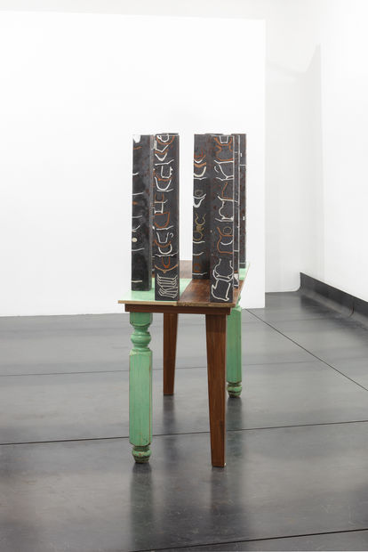 Javier Carro Temboury Caf&eacute; Transversal VI (Conjunto), 2025 Ceramic cups and dishes, coffee leftovers and tezontle stone, cast in concrete...