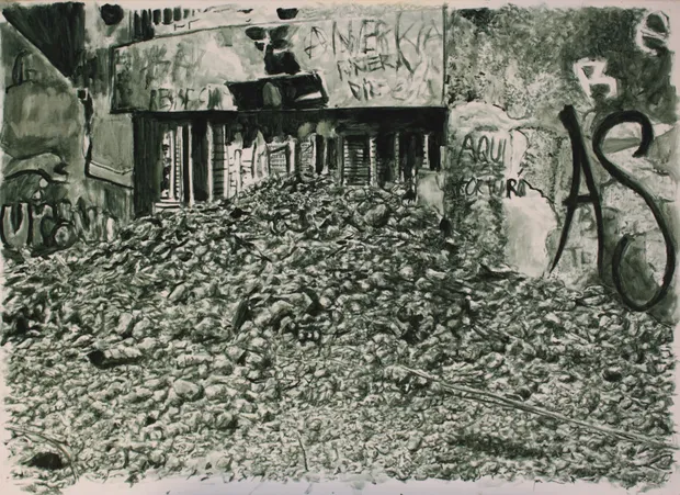 ENSAMBLAJE TERRITORIAL Nº 13 , Acrylic on canvas, 77 x 103.5 cm