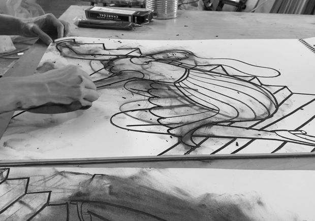 &ldquo;Navigating public space as a woman requires a heightened awareness of one&rsquo;s own body, self-presentation, and comportment. A visual motif...