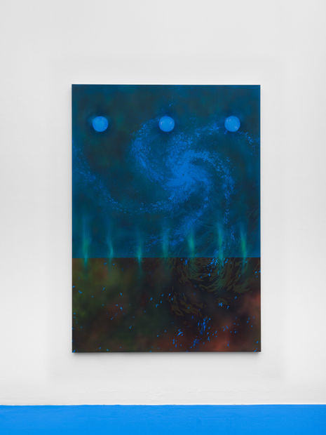 Das Gemälde Magnetic sleep zeichnet sich durch eine komplexe Überlagerung vielseitiger Texturen aus, wobei die darunterliegenden Ebenen trotz neuen Farbauftrags...