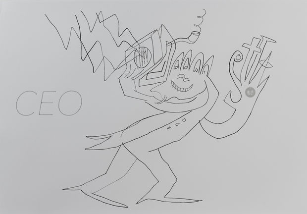 Niko Abramidis &NEs N-Machine Drawings entstehen aus eingescannten Zeichnungen, die mit Hilfe eines alten Stiftplotters auf Papier &uuml;bertragen werden. Mit...