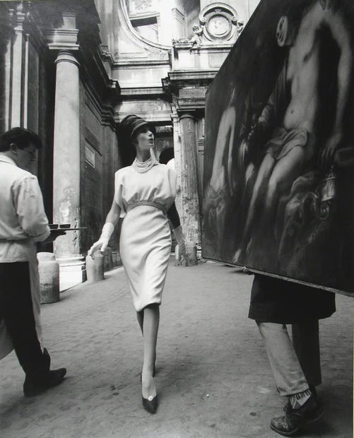 William Klein, Simone, Painting, Coffee, Rome, (VOGUE), 1960