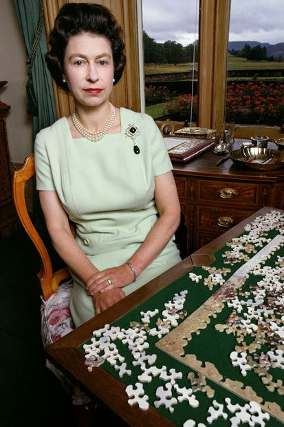 David Montgomery, Queen Elizabeth with Puzzle, 1967 (Printed 2018)