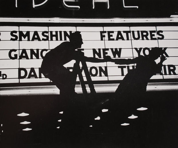 Louis Faurer (United States, 1916-2001), Ideal Theater, Philadelphia, PA (Men on Stepladder), 1938/printed in early 1980s