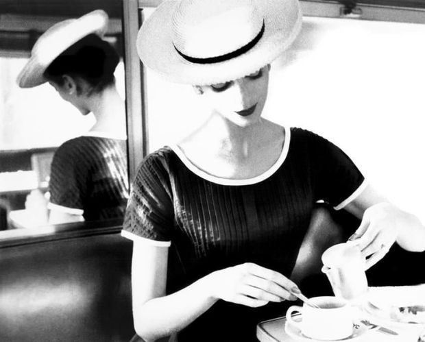 Lillian Bassman, Carmen Having Tea, c. 1950