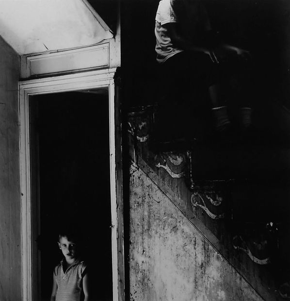 Ralph Eugene Meatyard, Untitled - Boy in Doorway, Boy on Stair, 1960