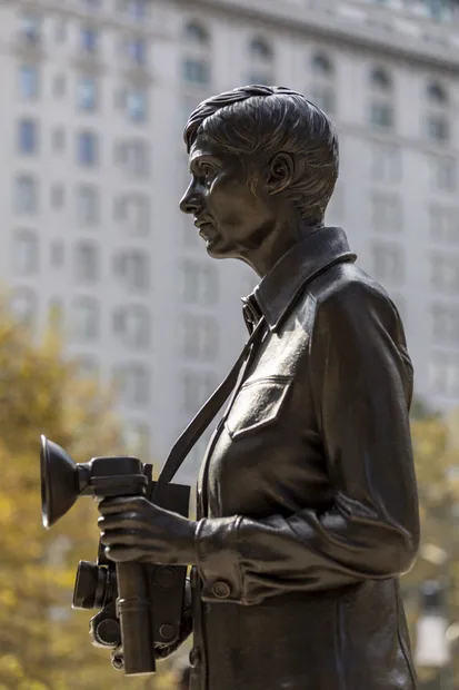 wearing bronze sculpture