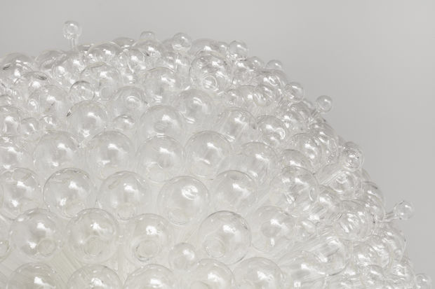 detail of glass orb sculpture