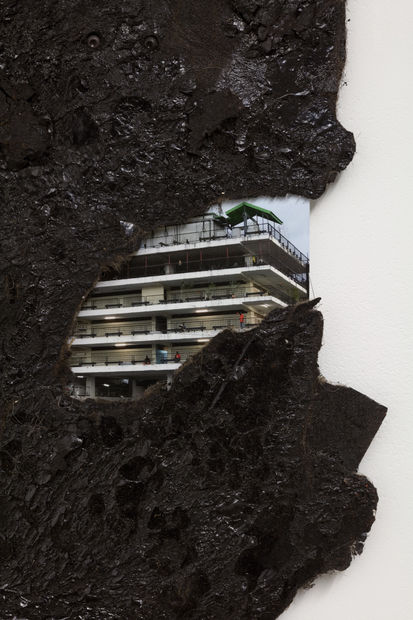 detail of karyn olivier photographic work with tar