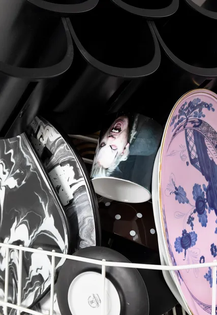 Detail view of Nicole Wermers sculpture