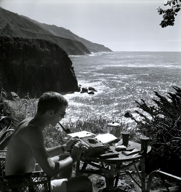 Hunter S. Thompson, Self Portrait, Typing, Big Sur, 1961
