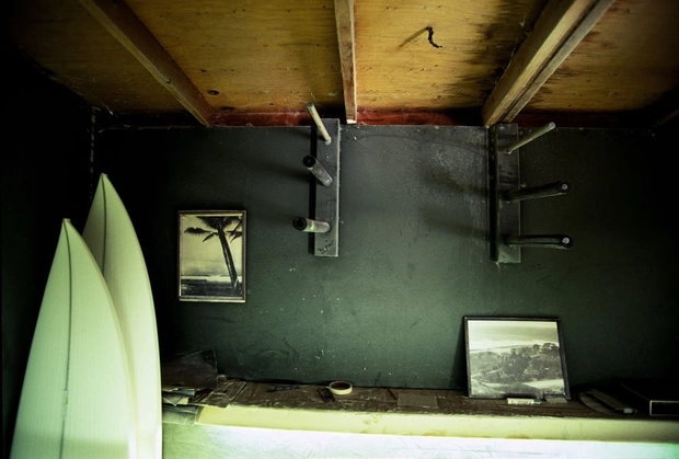 Jeff Divine, Matt Moore's Shaping Room, Carpinteria, California, 1979